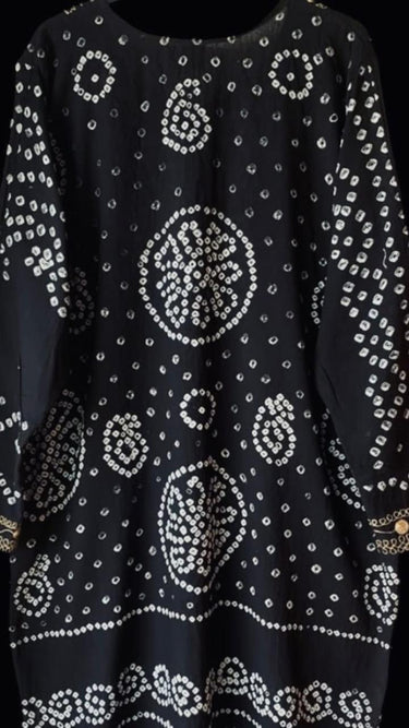 Black Handmade Kamdani Kurta