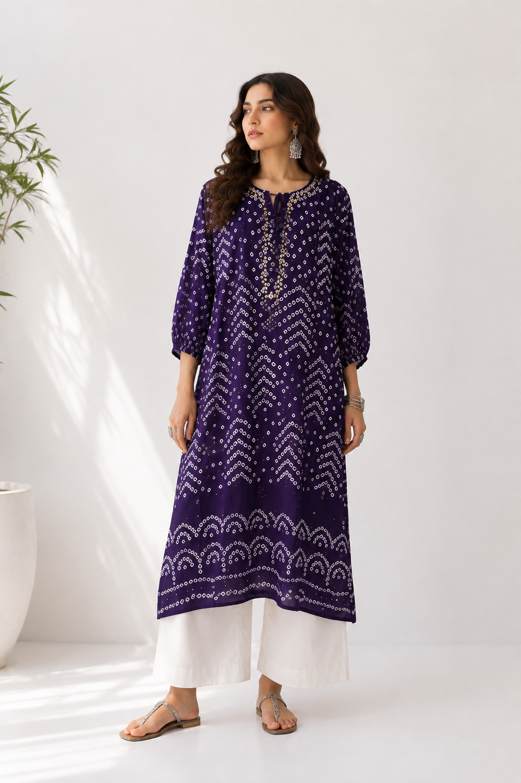Purple Chunri Kurta
