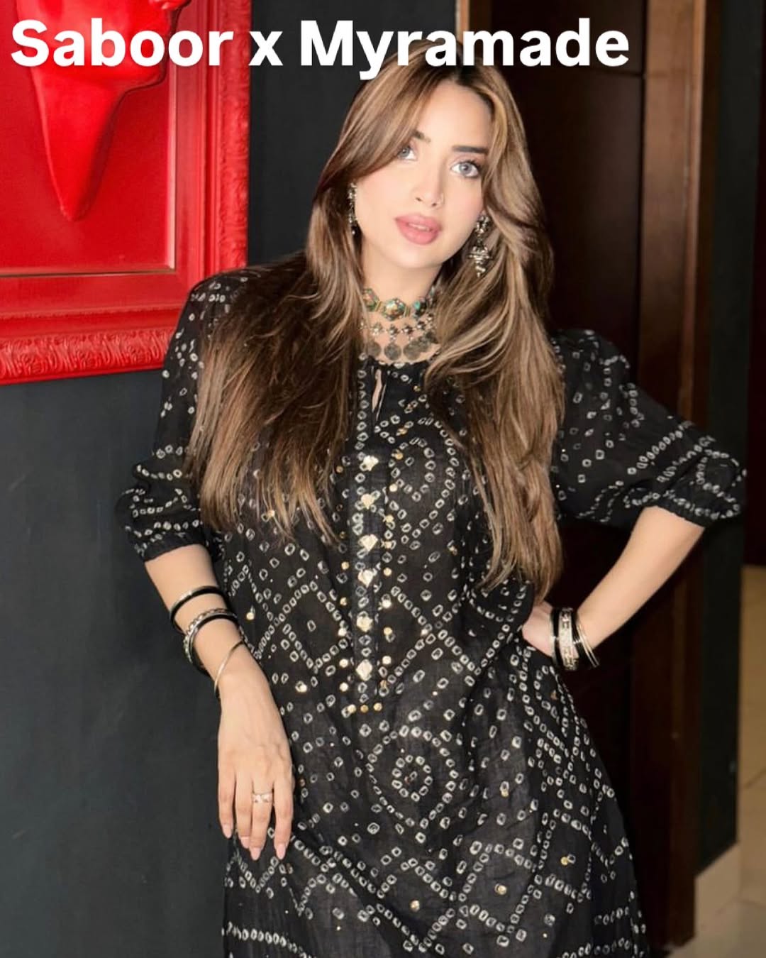 Black Chunri Kurta