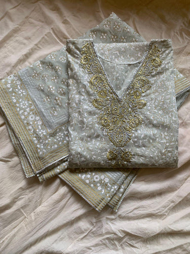 Hand Block Printed Kurta & Dupatta Set