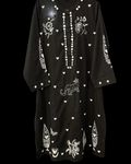 Black Hand Embroidered Kurta