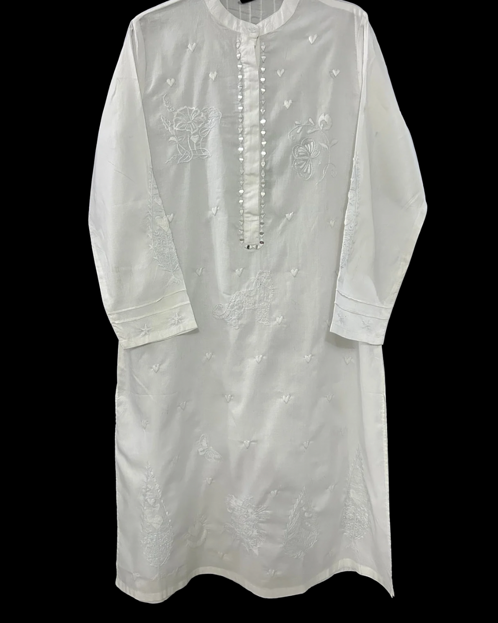 White Hand Embroidered Kurta