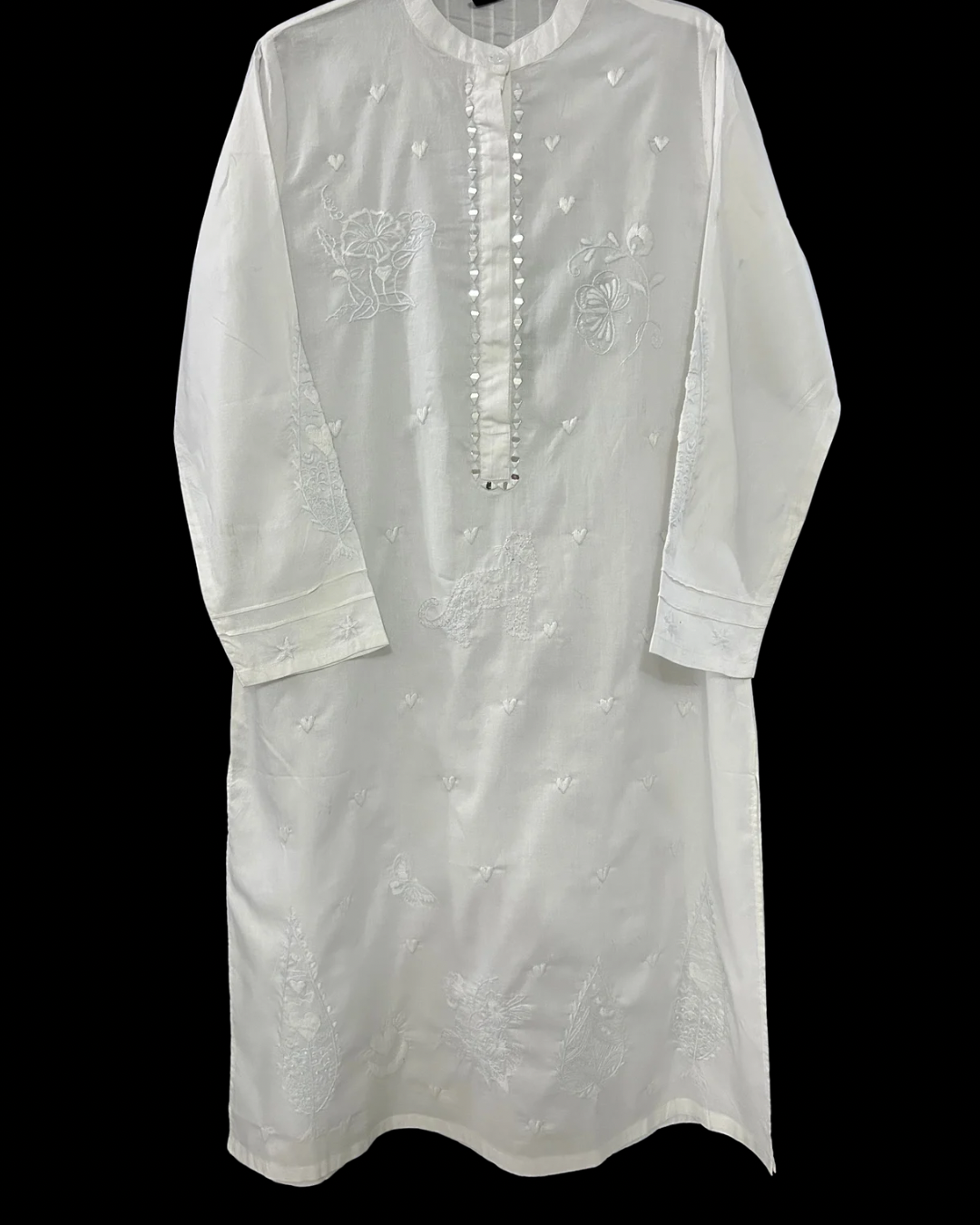 White Hand Embroidered Kurta