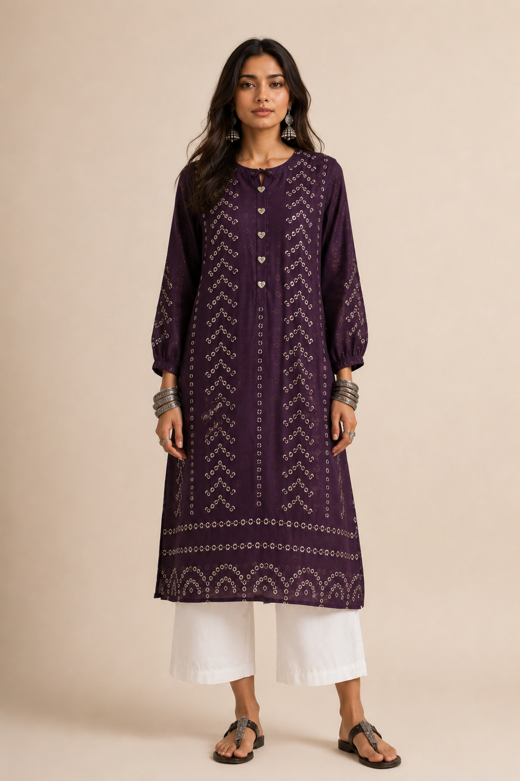 Purple Chunri Kurta