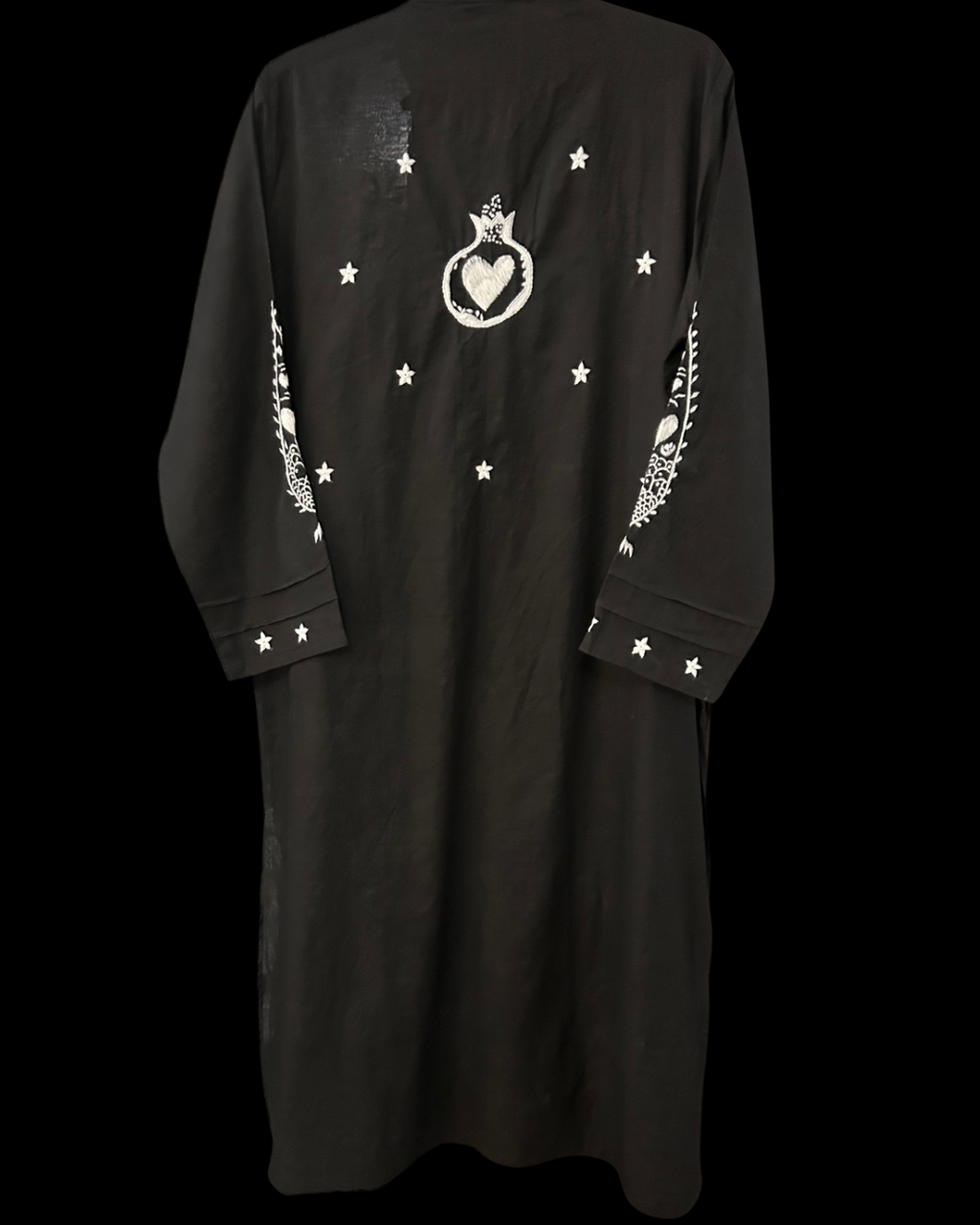 Black Hand Embroidered Kurta