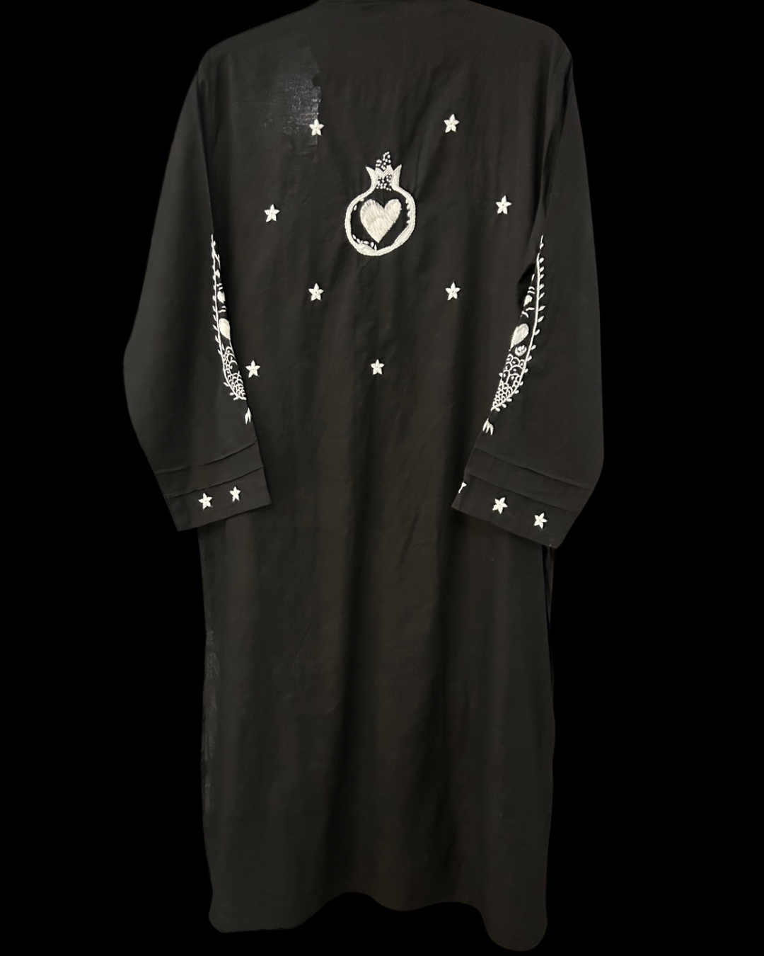 Black Hand Embroidered Kurta
