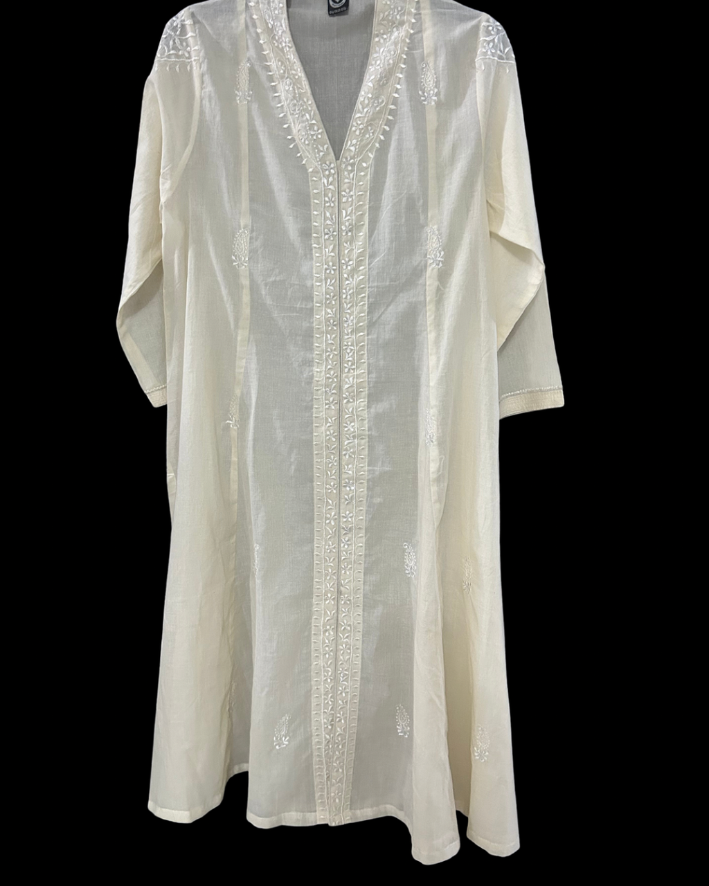 White Hand Embroidered Kurta