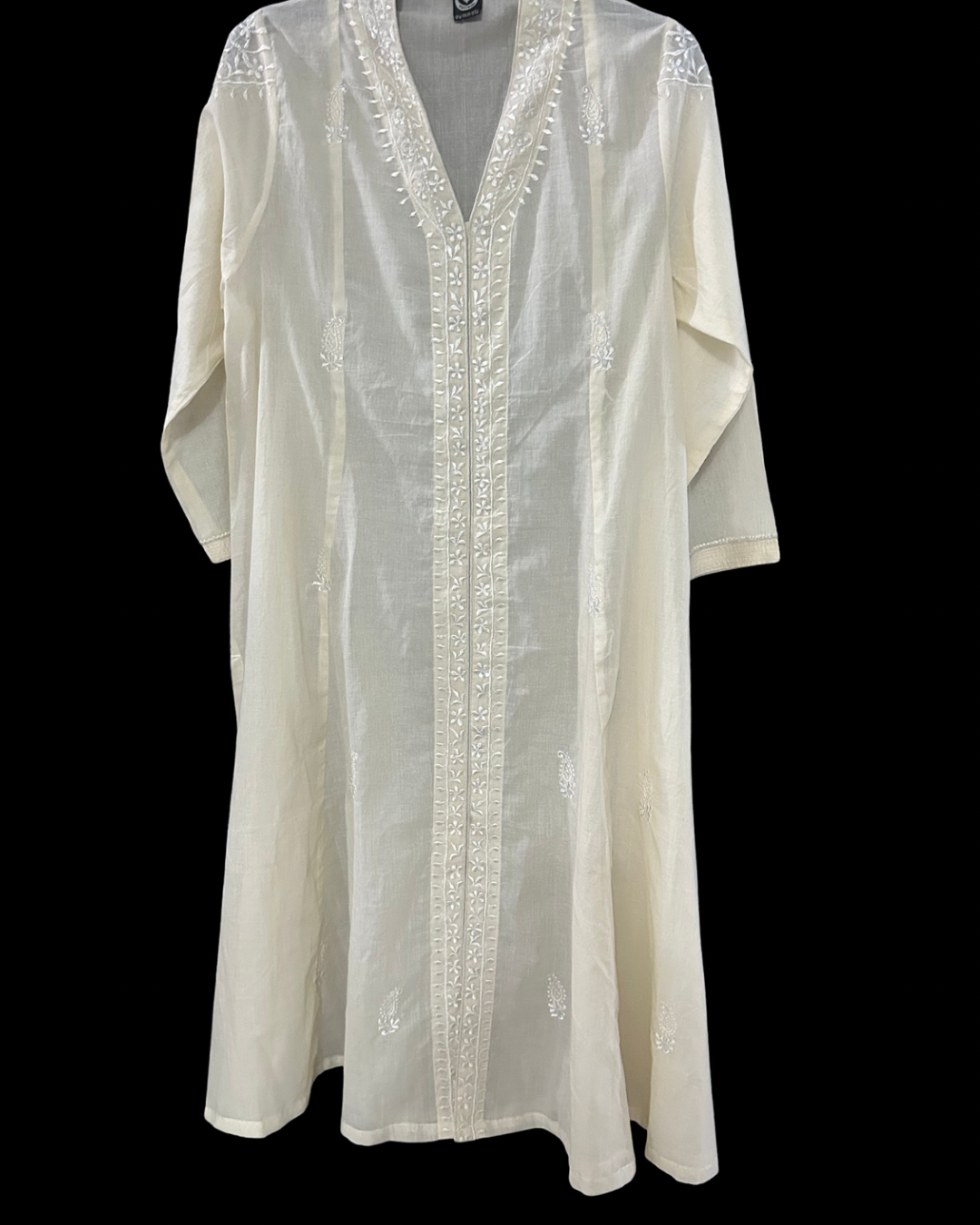 White Hand Embroidered Kurta