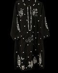 Black Hand Embroidered Kurta