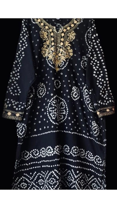 Black Handmade Kamdani Kurta