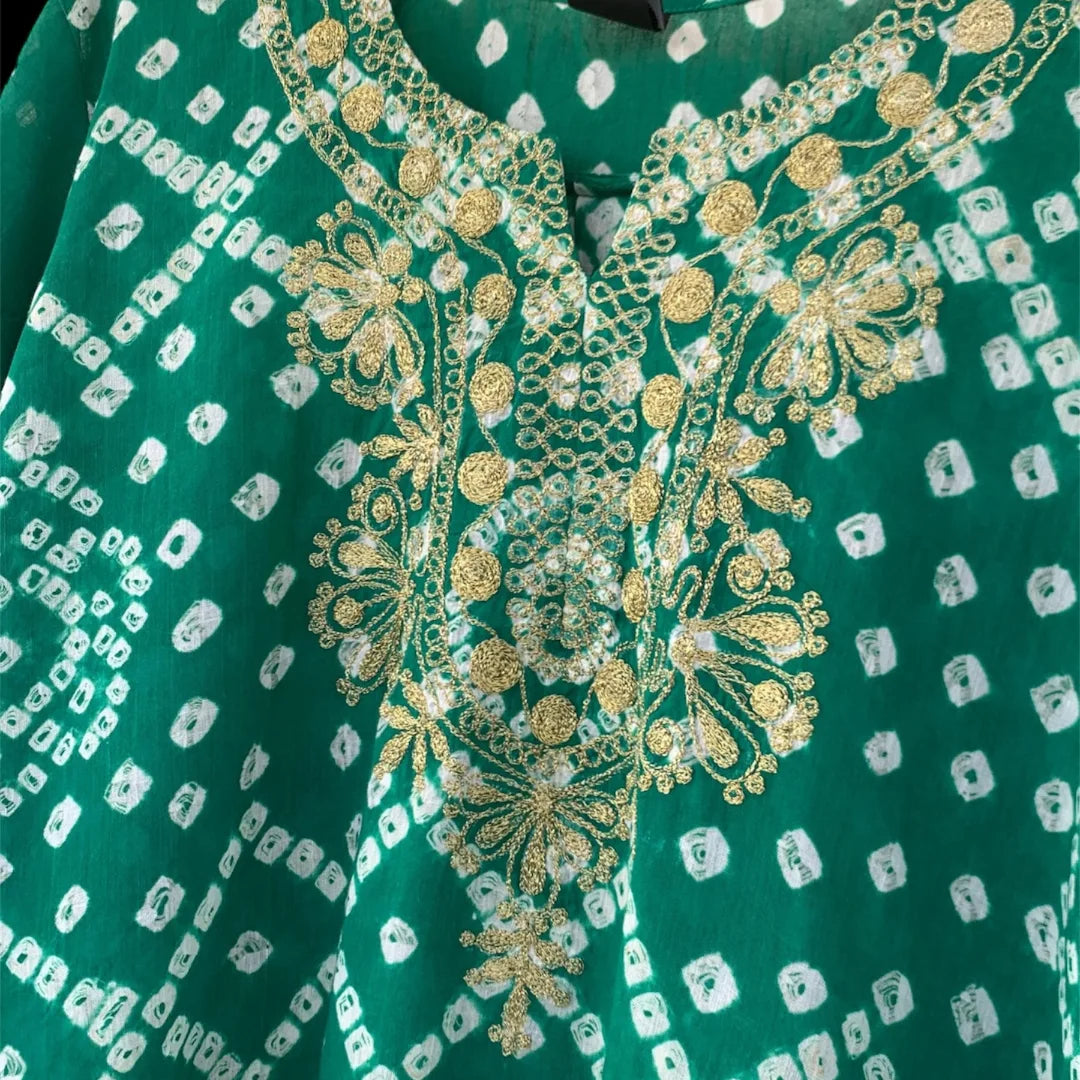 Handmade Green Chunri Kurta