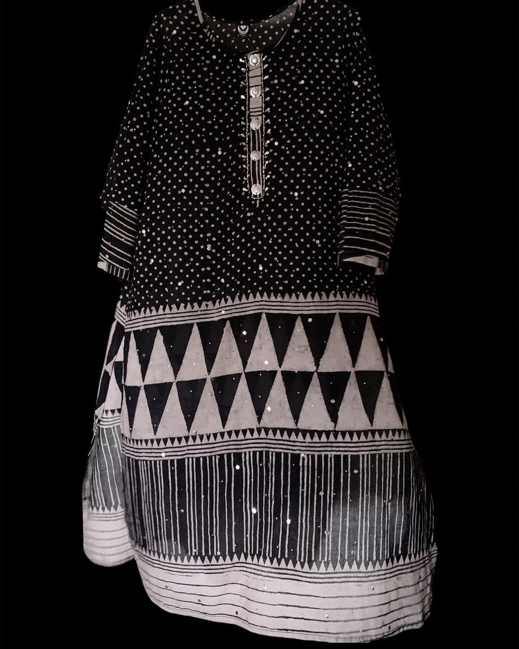 Handmade Mud Resist Block Printed Kurta