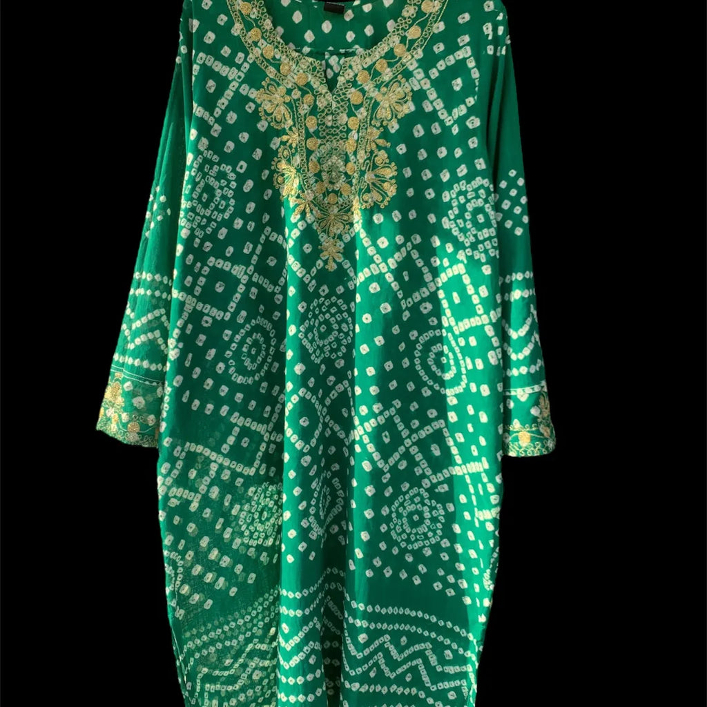 Handmade Green Chunri Kurta