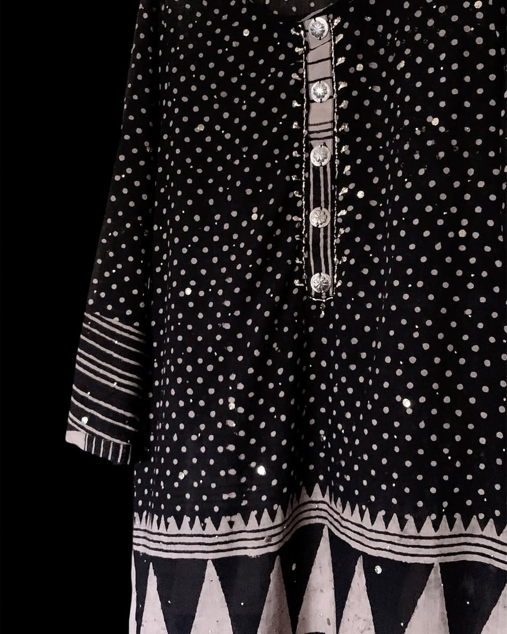 Handmade Mud Resist Block Printed Kurta