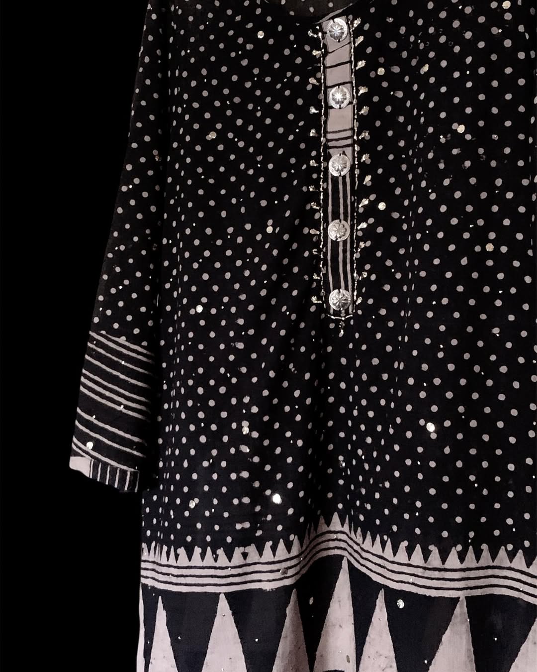 Handmade Mud Resist Block Printed Kurta