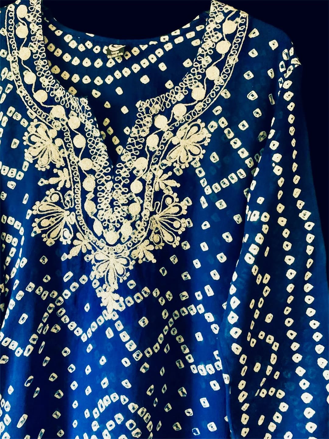 Blue Handmade Chunri Kurta