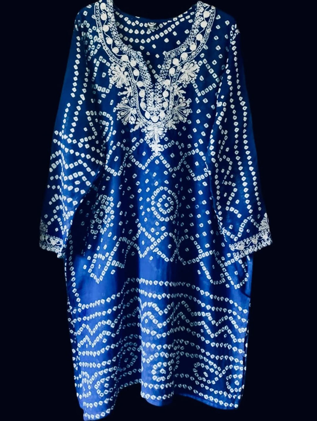 Blue Handmade Chunri Kurta