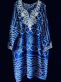 Blue Handmade Chunri Kurta