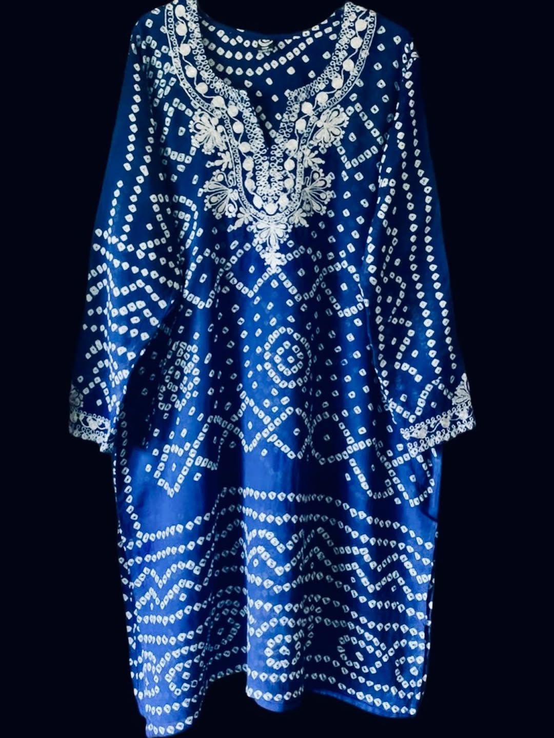 Blue Handmade Chunri Kurta