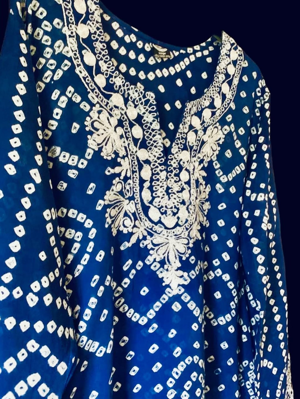 Blue Handmade Chunri Kurta